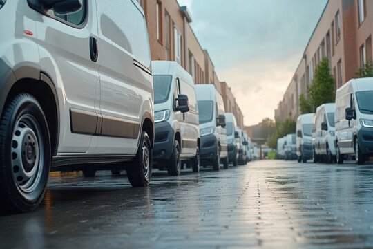 Commercial trucks and vans for business fleet.