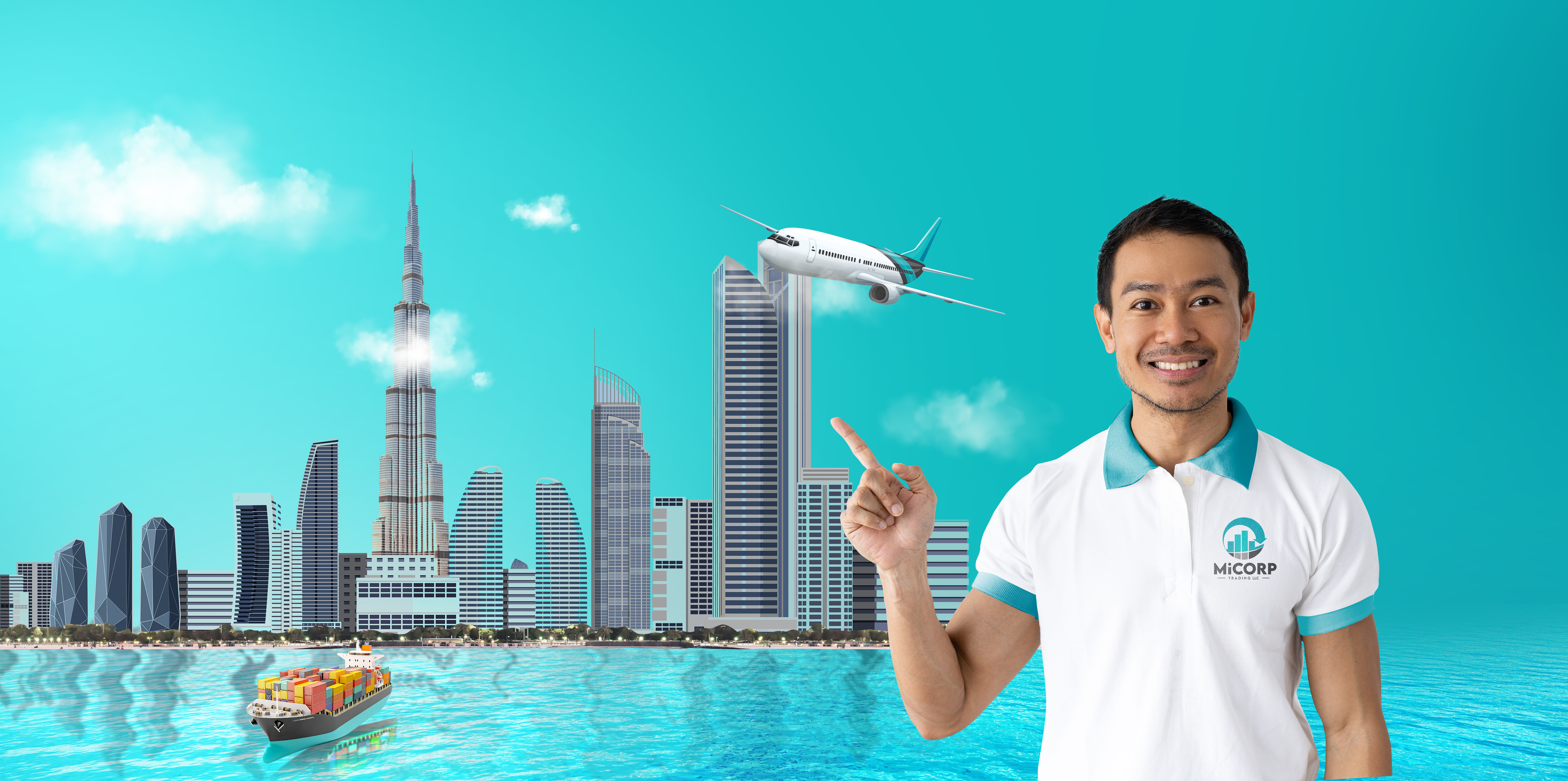 Dynamic global trading network with Micorp Trading LLC at the forefront, showcasing a modern business environment.