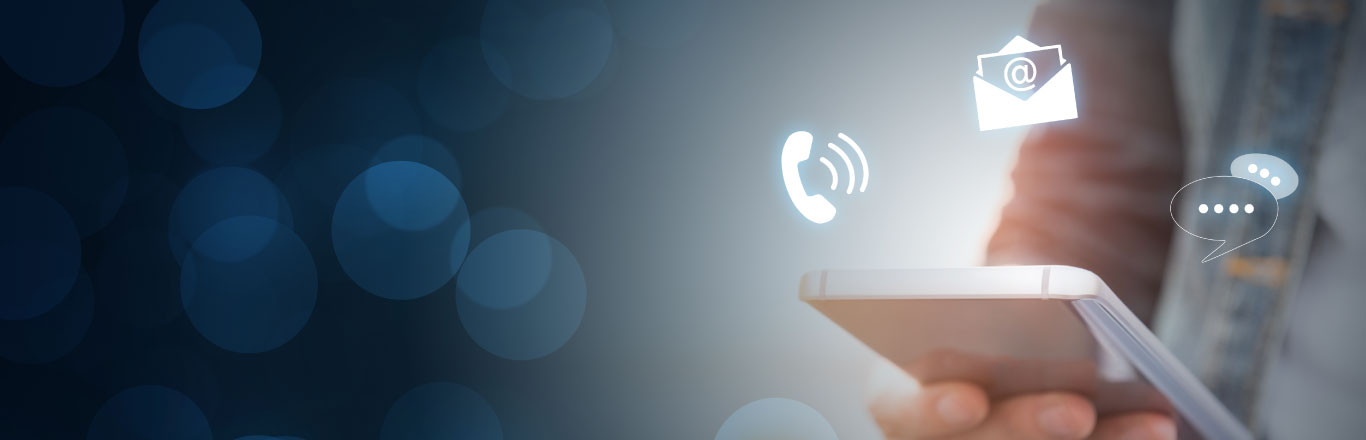 Stylized image representing global communication and connection.
